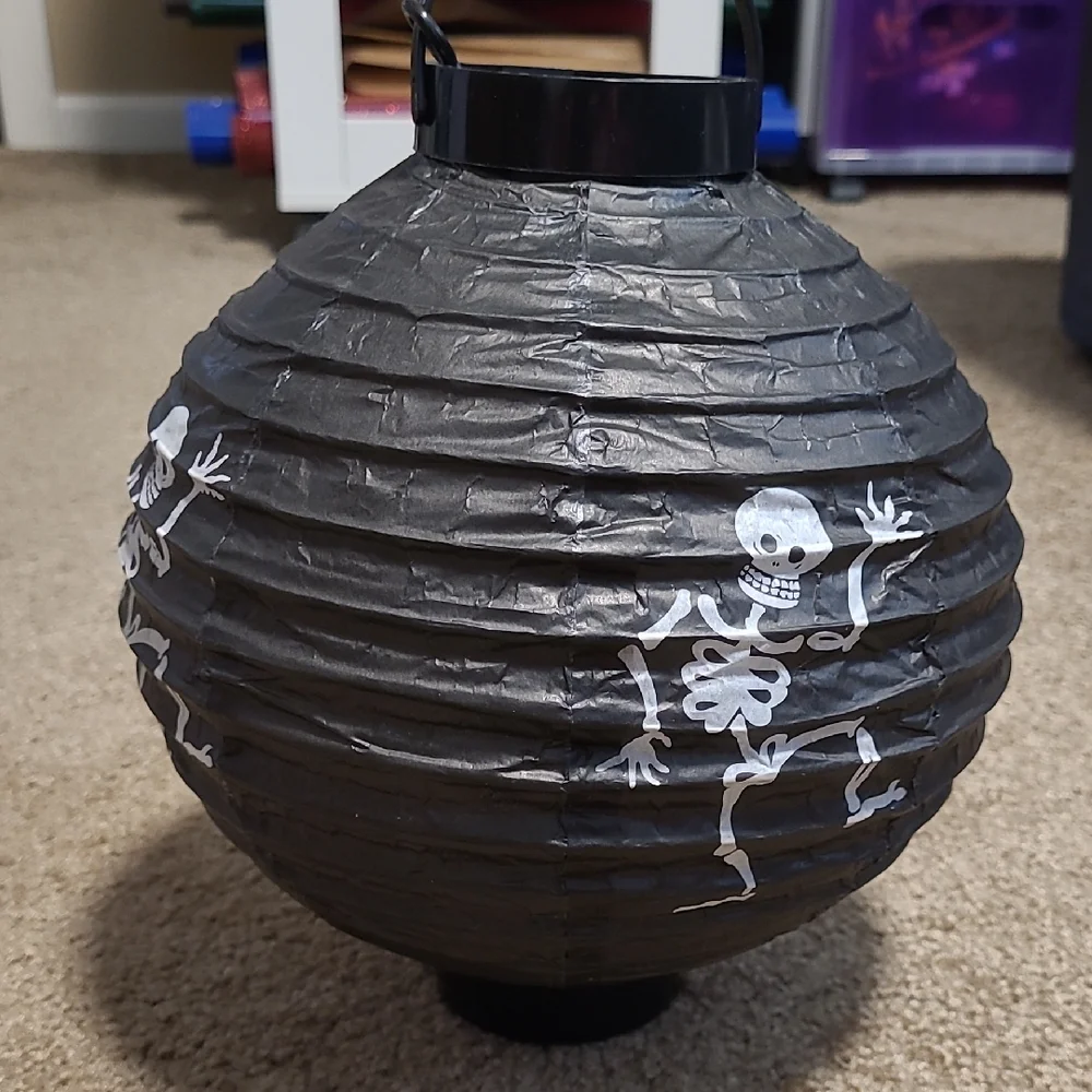 Black Skeleton Paper Lantern *Batteries Are NOT Included*